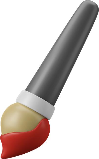 artist paint brush 3d icon